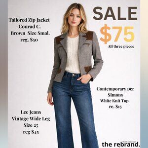 Vintage Capsule Outfit – Lee Wide Leg Jeans + Conrad C Jacket + Knit Top